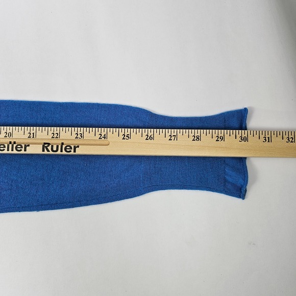 Y2K Barneys New York CO-OP Women's Large 100% Cashmere Blue V-Neck Sweater L/S - Picture 7 of 8